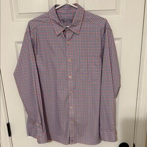 Vineyard Vines Blue and Pink Plaid Shirt